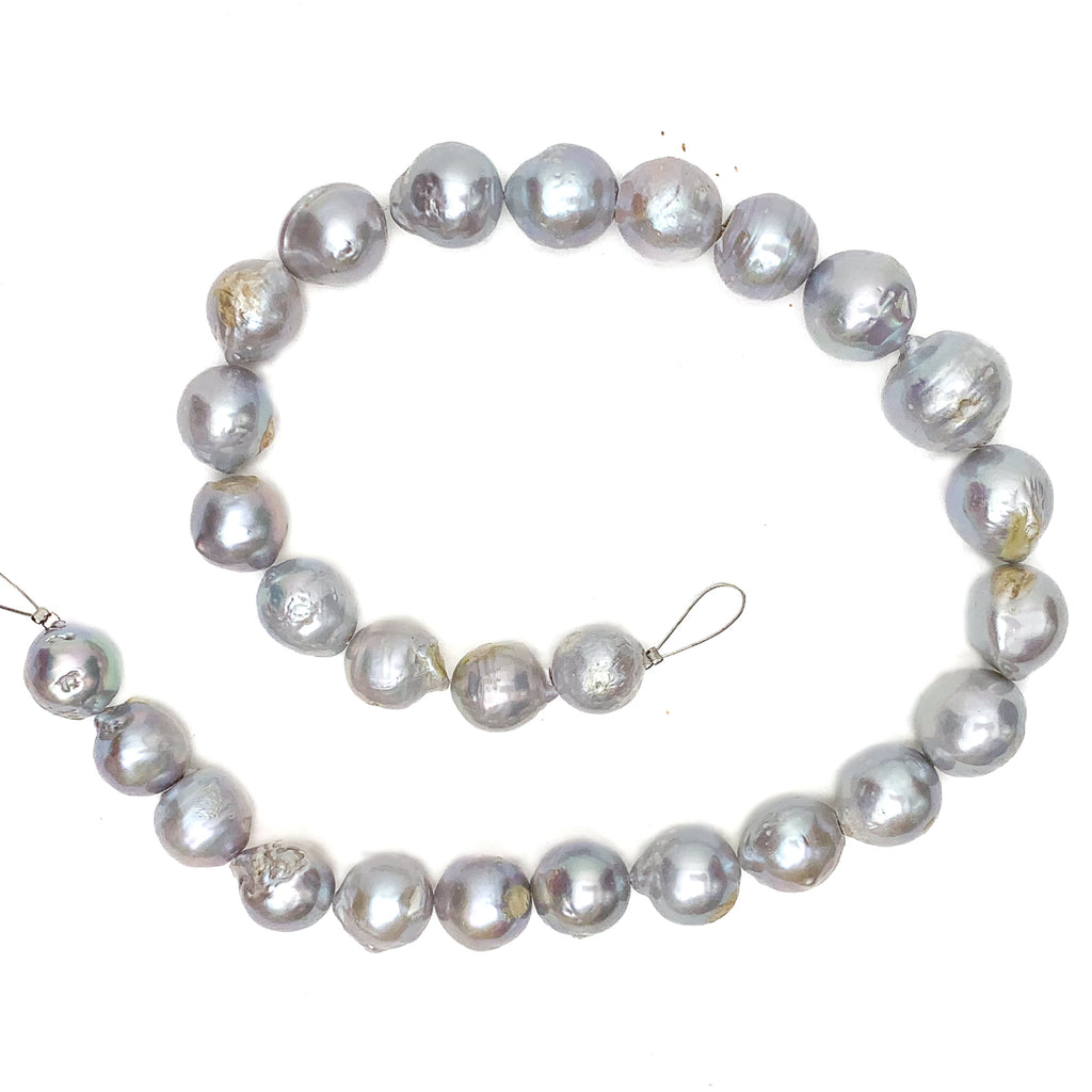 Rainbow Silver Round Freshwater Pearl Bead Strand