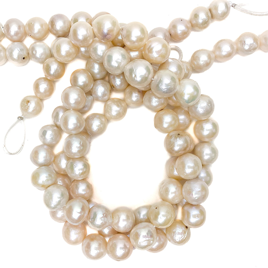 Mixed Color Large 12mm Round Freshwater Pearl Strands