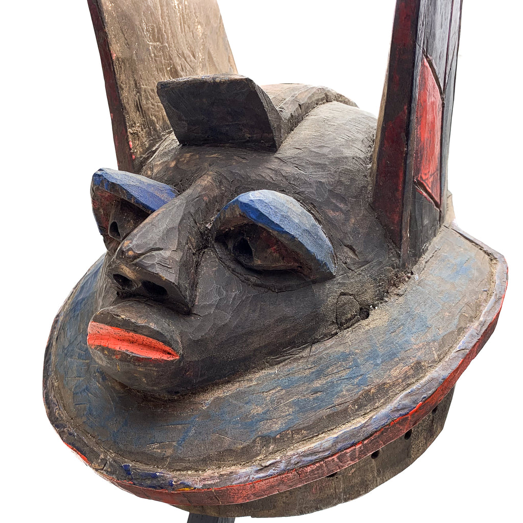 Yoruba Egungun Headdress with Kaolin Pigment, Nigeria #1144 PROVENANCE