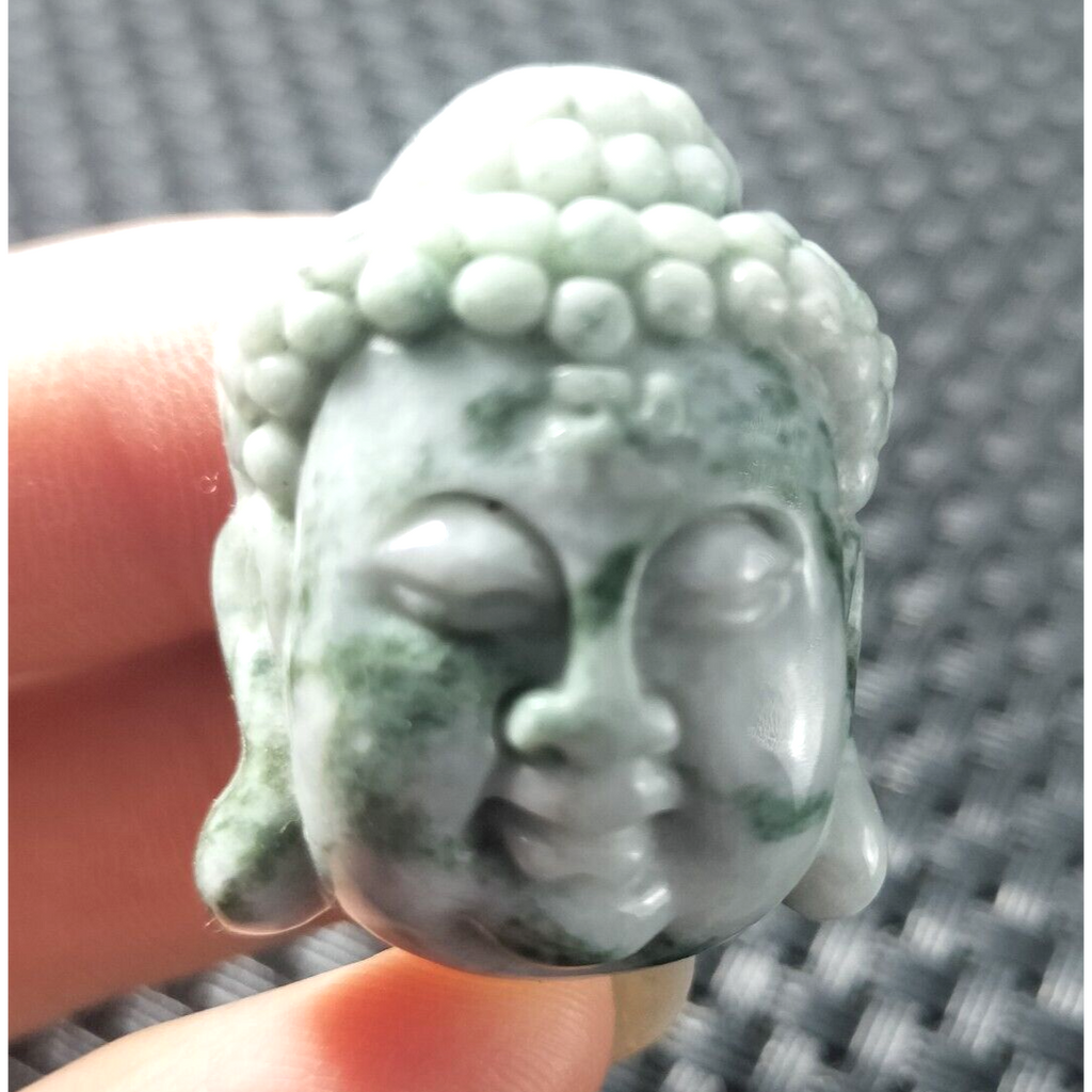 Certified Green Lavender Natural Type A Jadeite Carved Sakyamuni God Pendant 326
