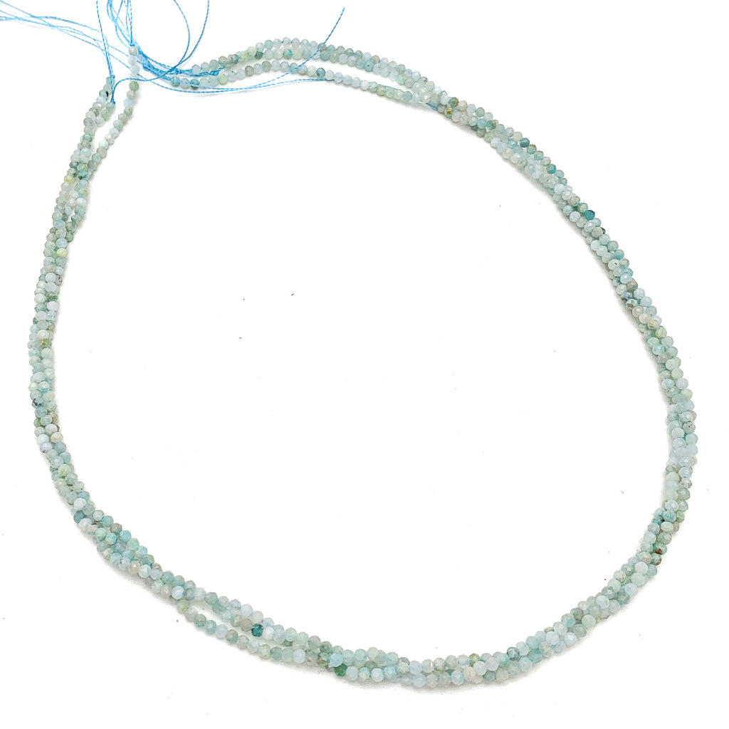 Amazonite 2mm Faceted Rounds Bead Strand