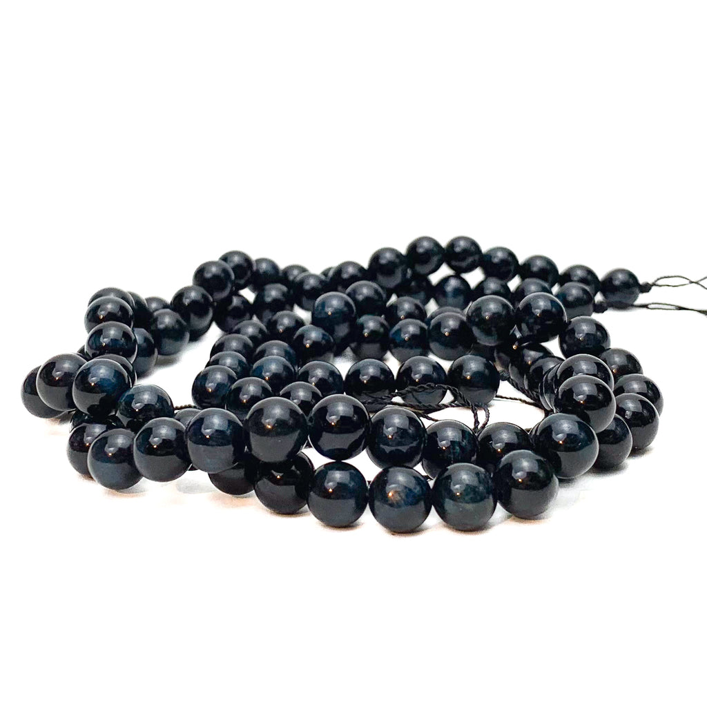 Tiger's Eye Blue 8mm Smooth Rounds Bead Strand