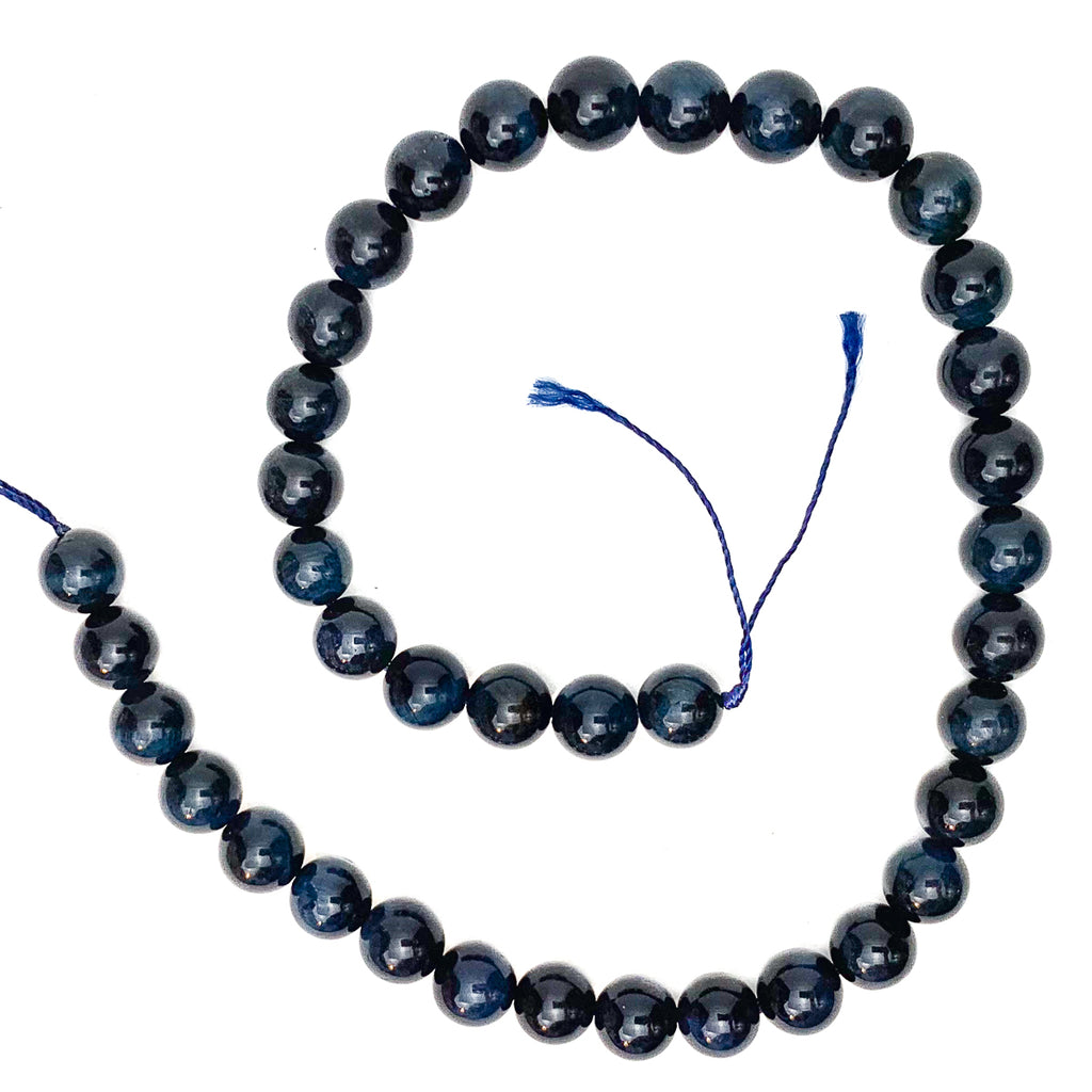 Tiger's Eye Blue 10mm Smooth Rounds Bead Strand