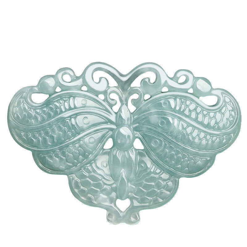Real Grade A 100% Natural Green Jade Jadeite Women Butterfly Pendant #13-1226