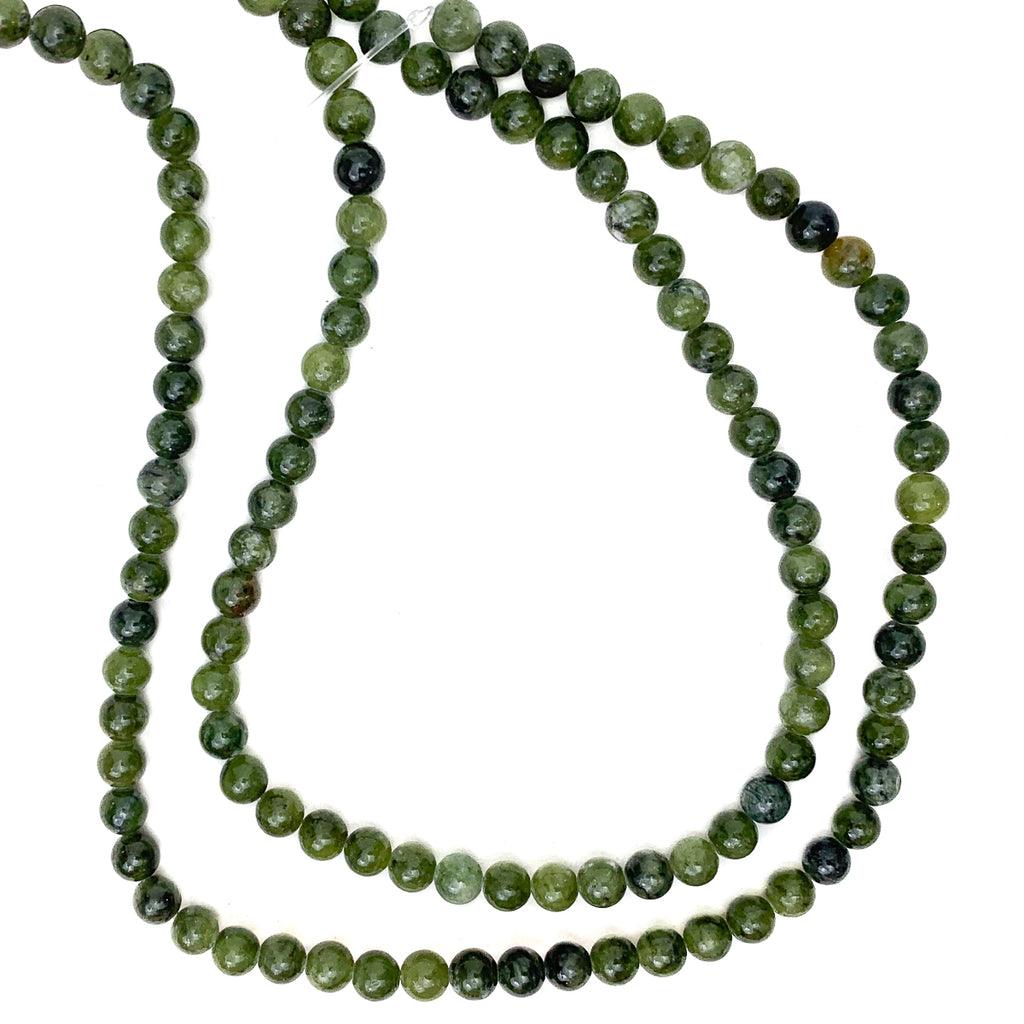 Canadian Jade 6mm Smooth Rounds Bead Strand