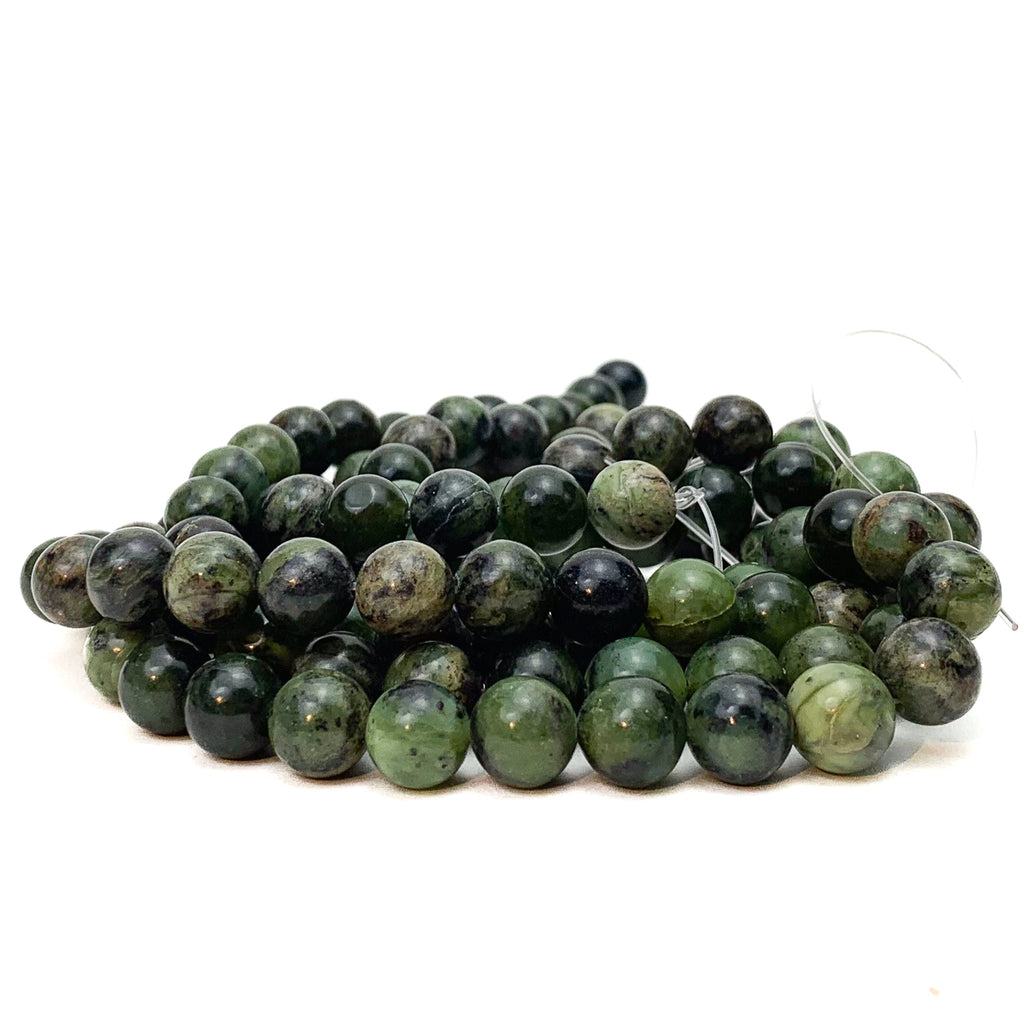 Canadian Jade 10mm Smooth Rounds Bead Strand