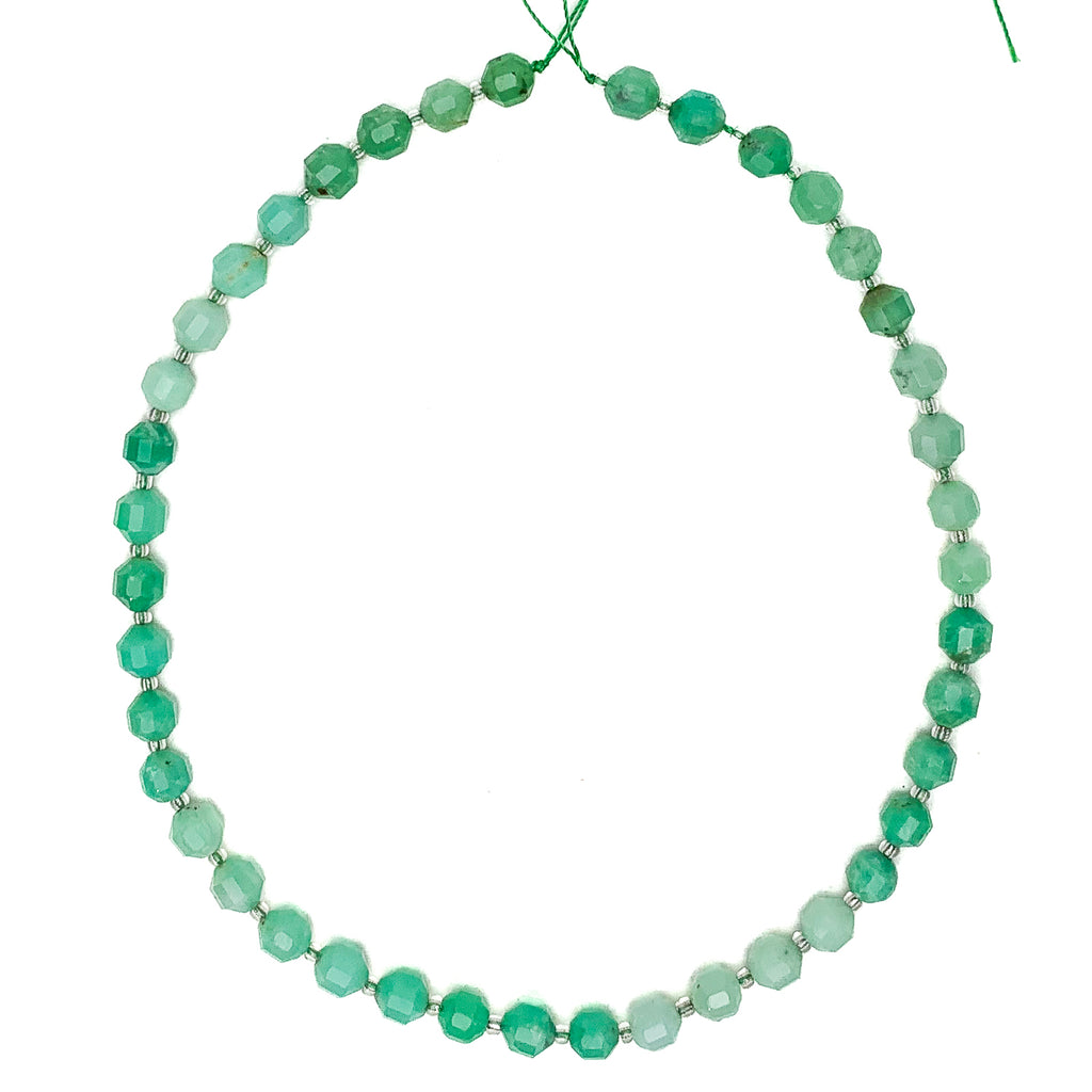 Chrysoprase 7mm Faceted Drums Bead Strand