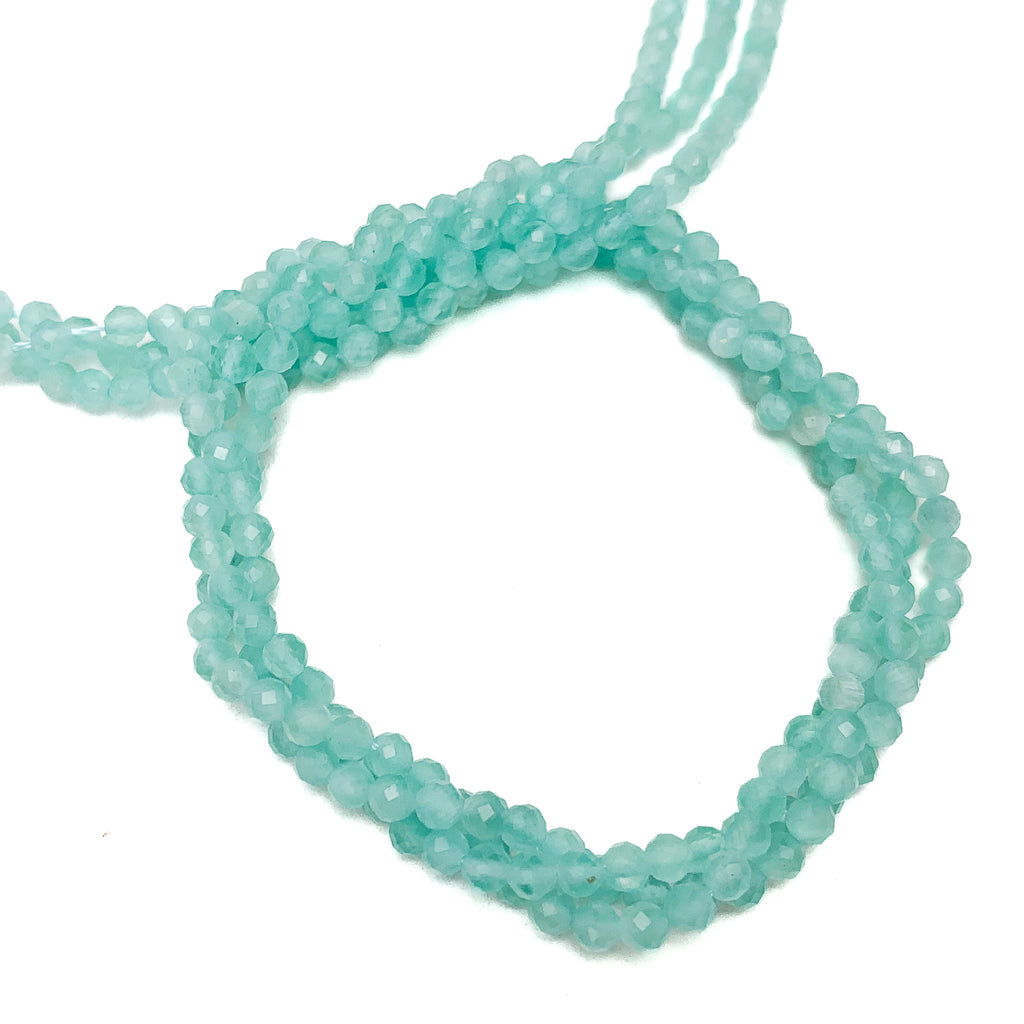 Chrysoprase 3mm Faceted Rounds Bead Strand