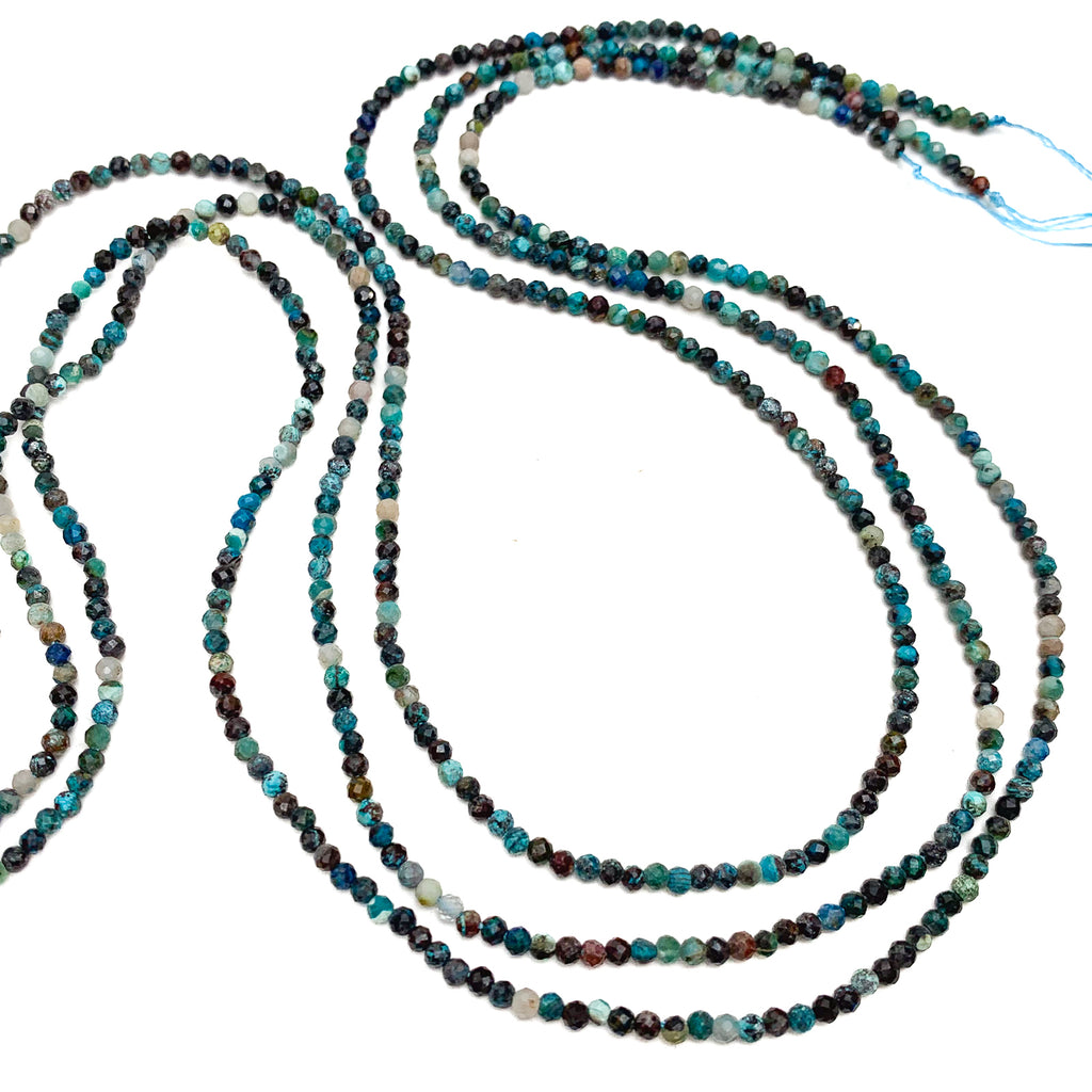Chrysocolla 2mm Faceted Rounds Bead Strand