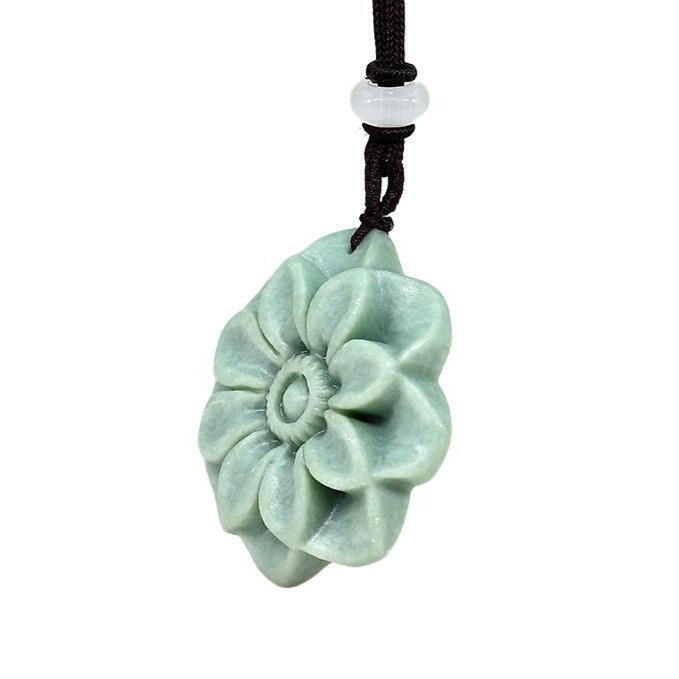 Jade Sunflower Pendant Necklace #121-1230