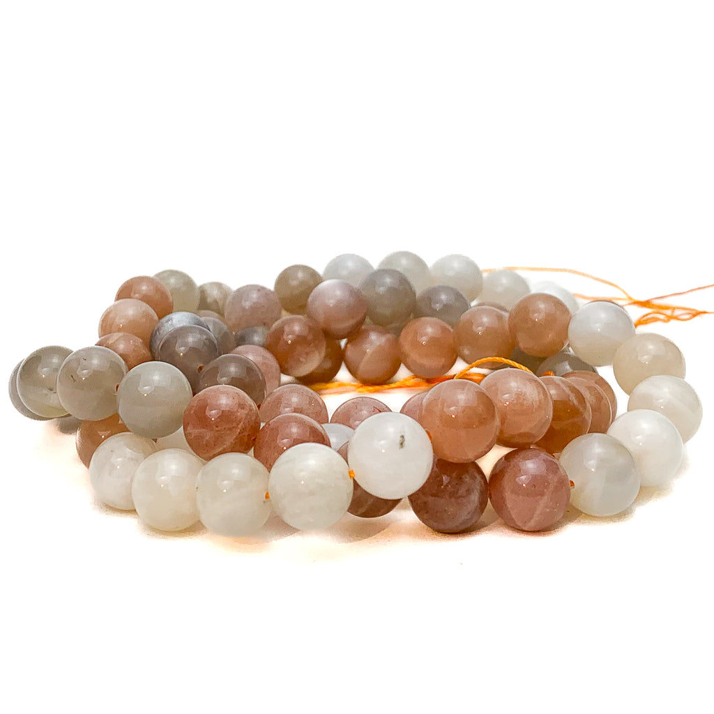 Moonstone Multi 10mm Smooth Rounds Bead Strand