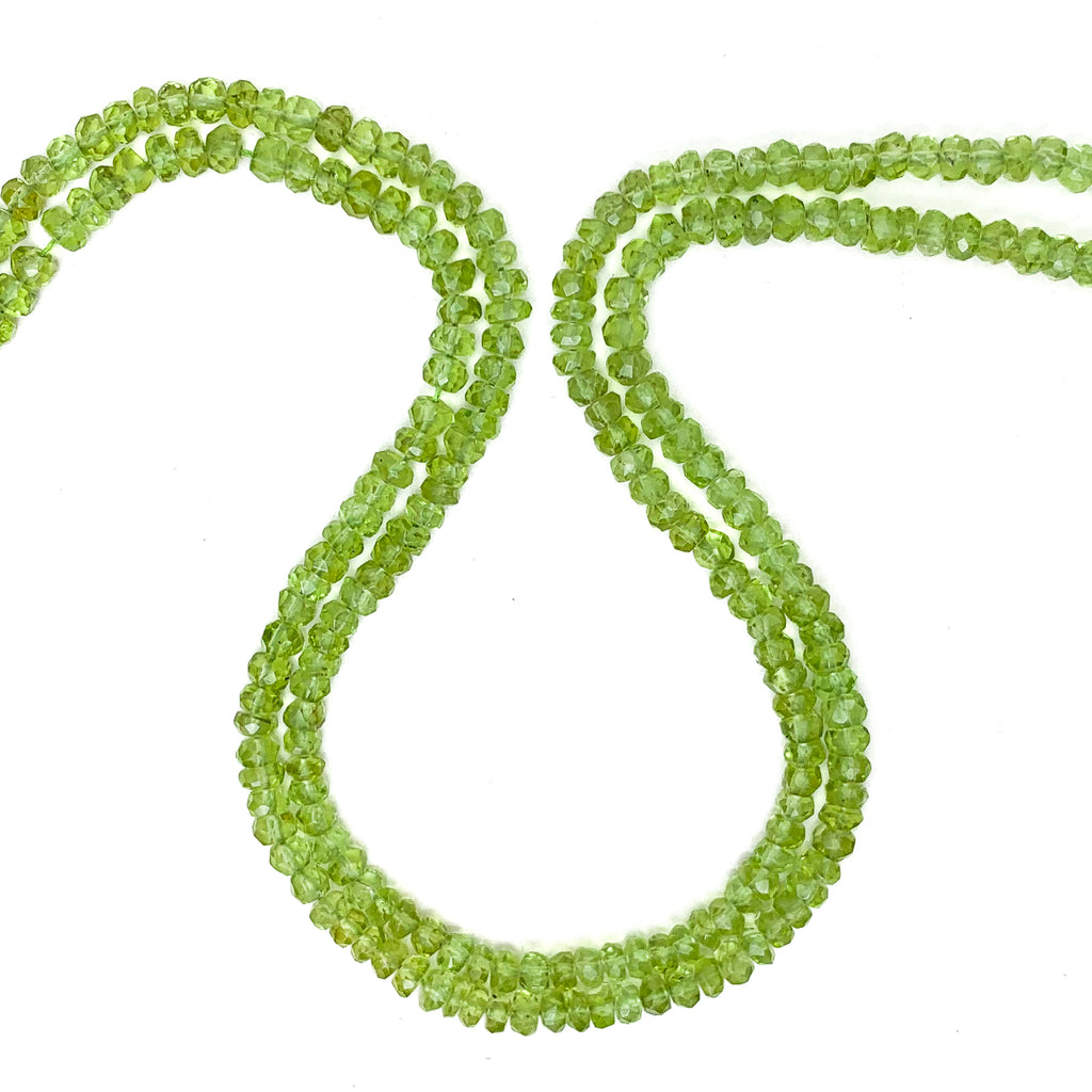 Peridot 4mm Faceted Rondelles Bead Strand