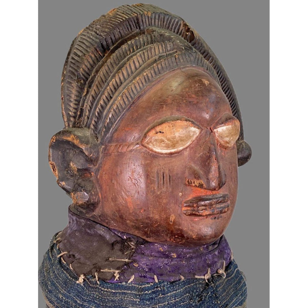 Yoruba Egungun Headdress with Textile, Nigeria #1153 PROVENANCE