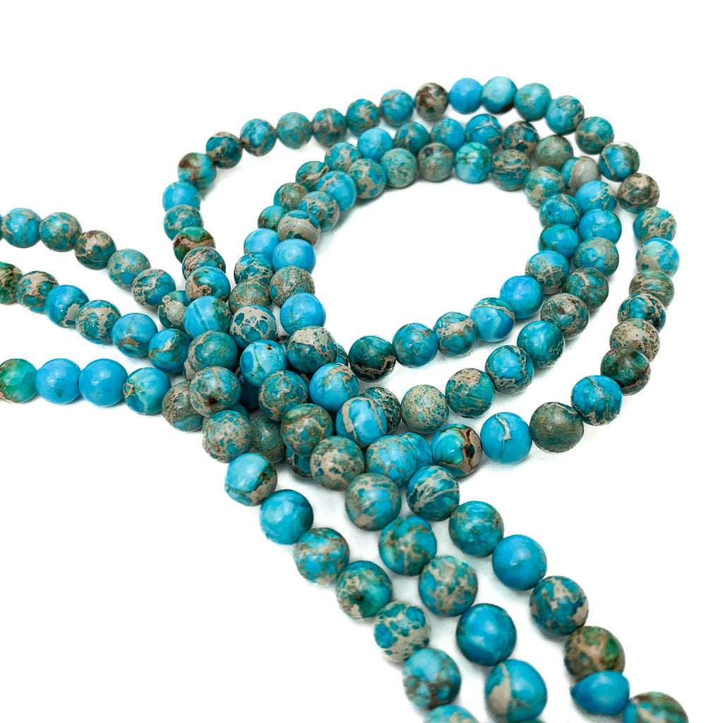Variscite Blue 6mm Smooth Rounds Bead Strand