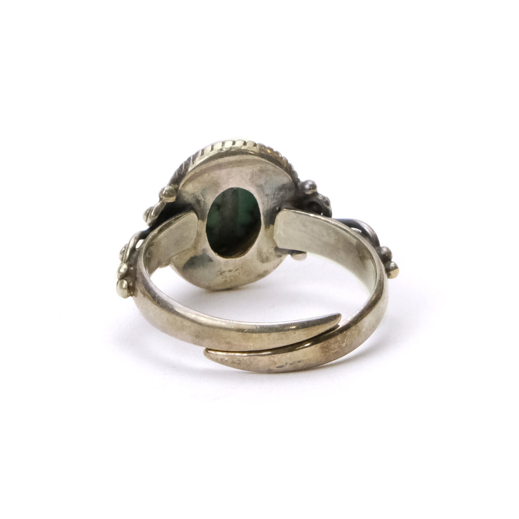 Tibetan Turquoise Sterling Silver Adjustable Ring 1