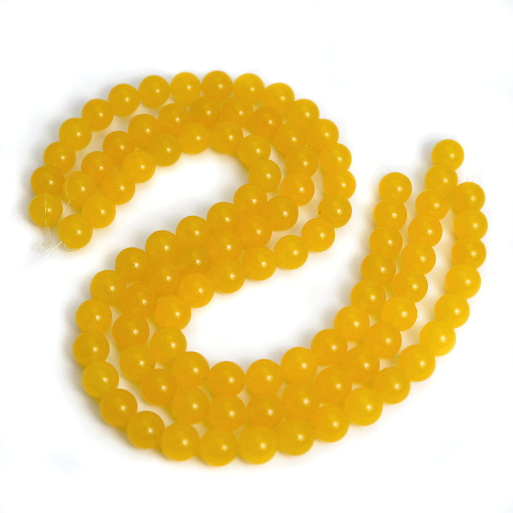 Jade Yellow 12mm Smooth Rounds