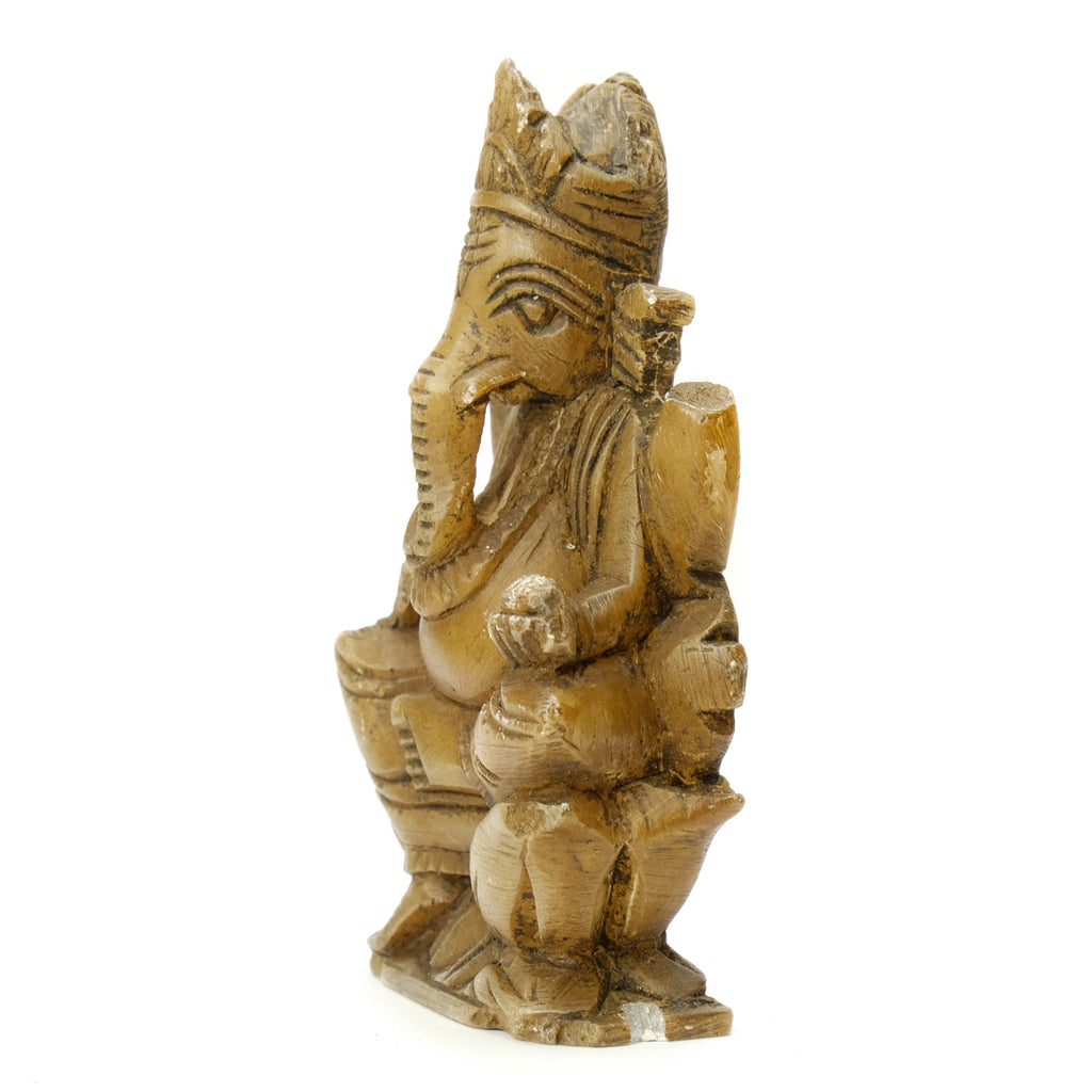 Lord Ganesha Marble Shrine Figure, India #48