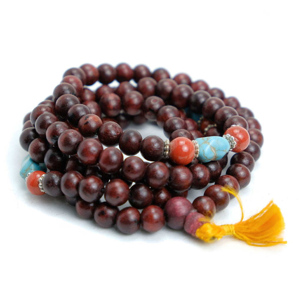 Pine Wood Mala 10mm with Spacers