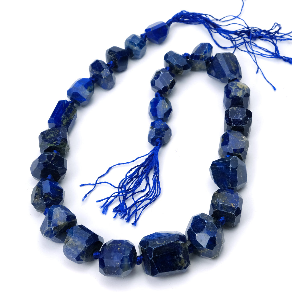 Fine Lapis Faceted Nugget Strand #2