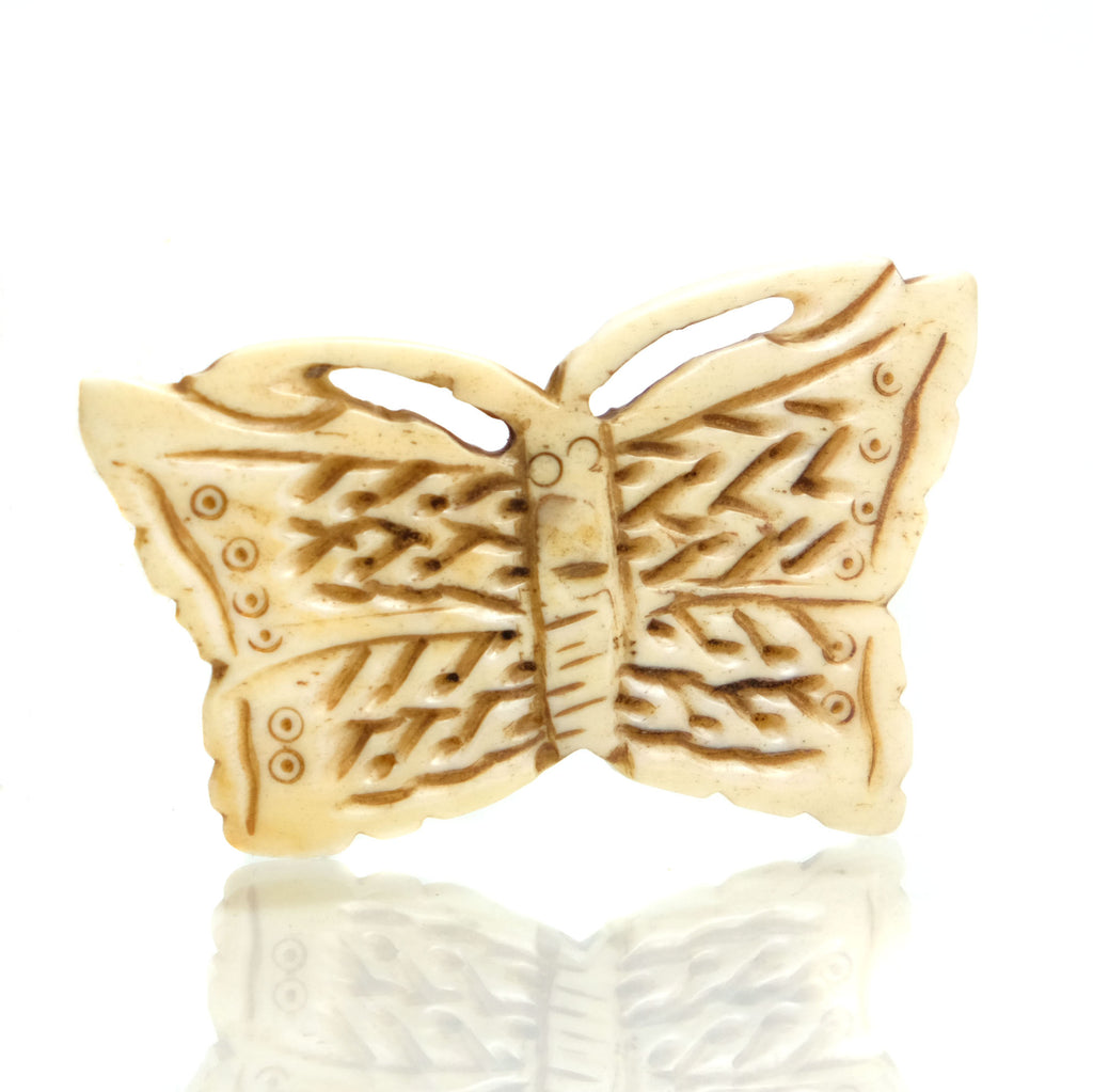 Carved Bone Pendant, Butterfly 1