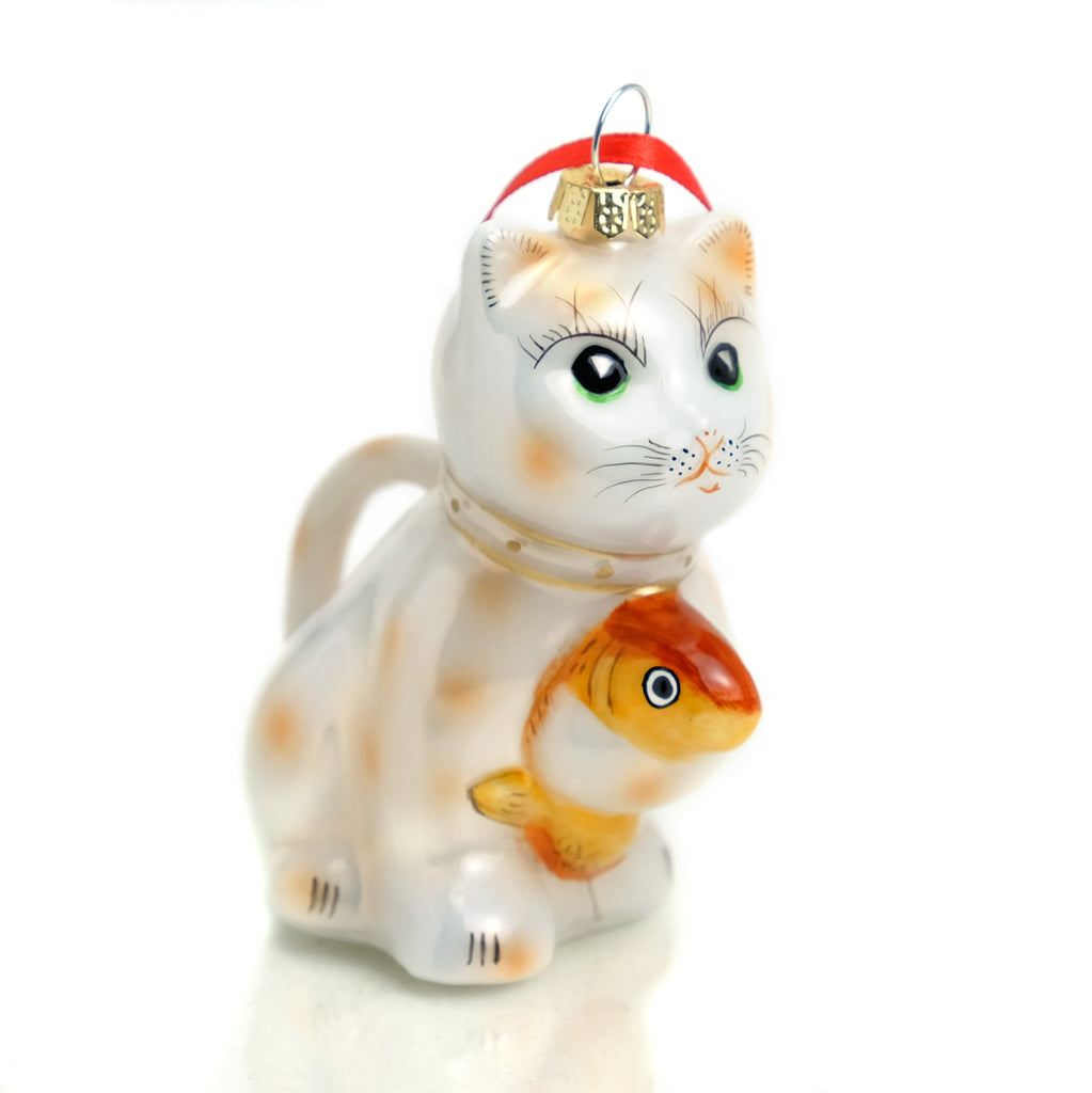 Lucky Cat With Abundance Goldfish Teapot Ornament