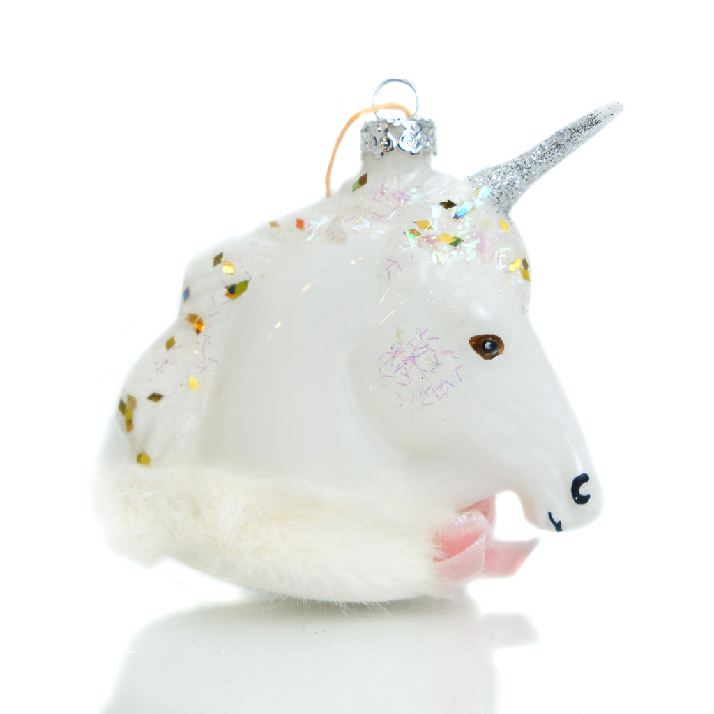 Glittered Unicorn Ornament