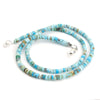 Turquoise 4mm Matte Tile Bead Necklace with Sterling Silver Lobster Clasp