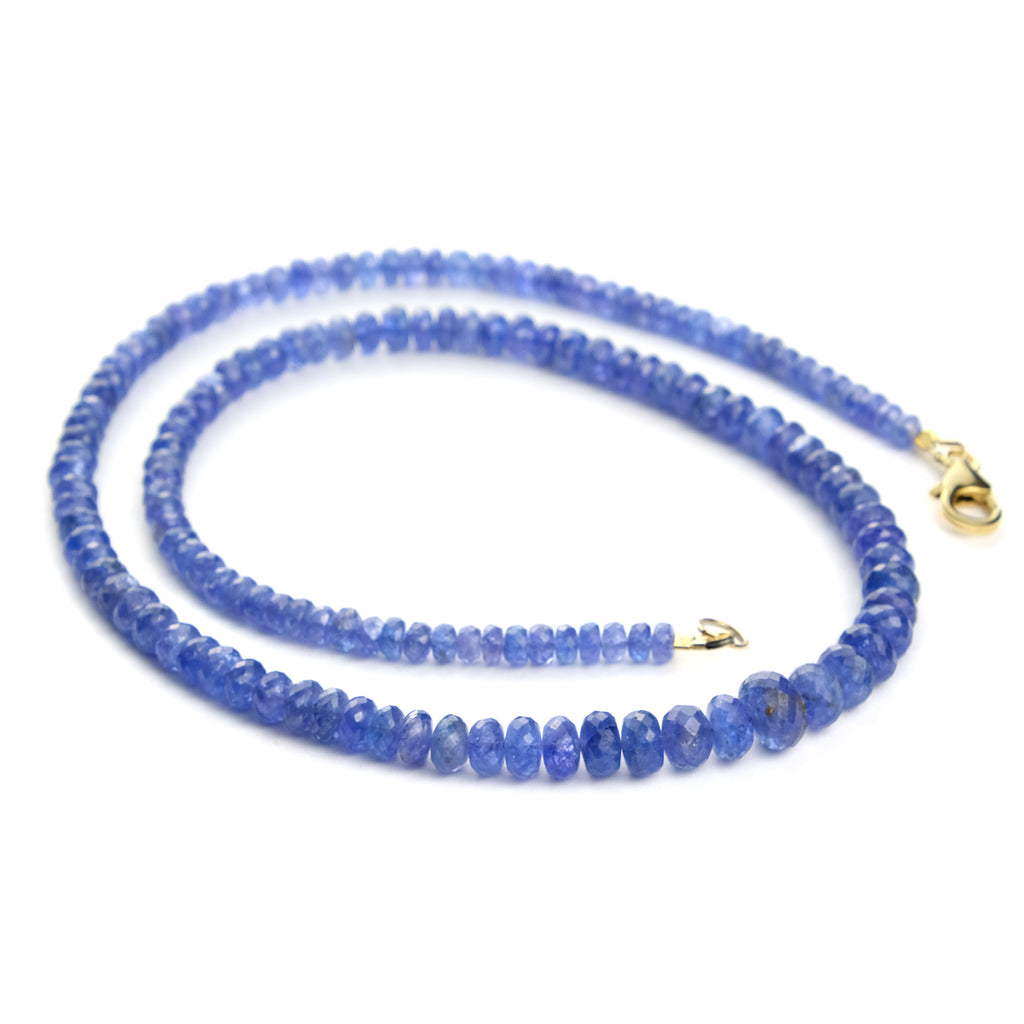 Tanzanite Faceted Rondelle Necklace with Gold Filled Trigger Clasp