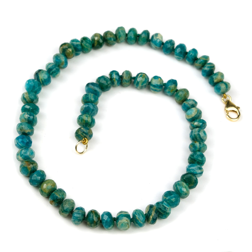 Amazonite Knotted Necklace with Gold Filled Trigger Clasp