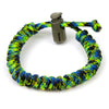 Nylon Parachute Cord Adjustable Bracelet Green/ Navy