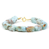 Larimar Knotted Bracelet with Gold Filled Spring Clasp