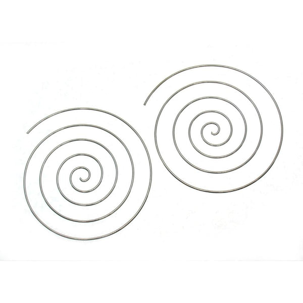 Sterling Silver 65mm Spiral Hoop Earring