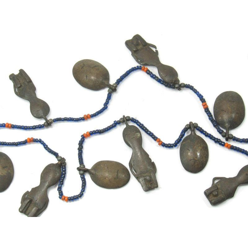 Naga Ancestor Necklace with 19th Century Bronze Heads and Figures
