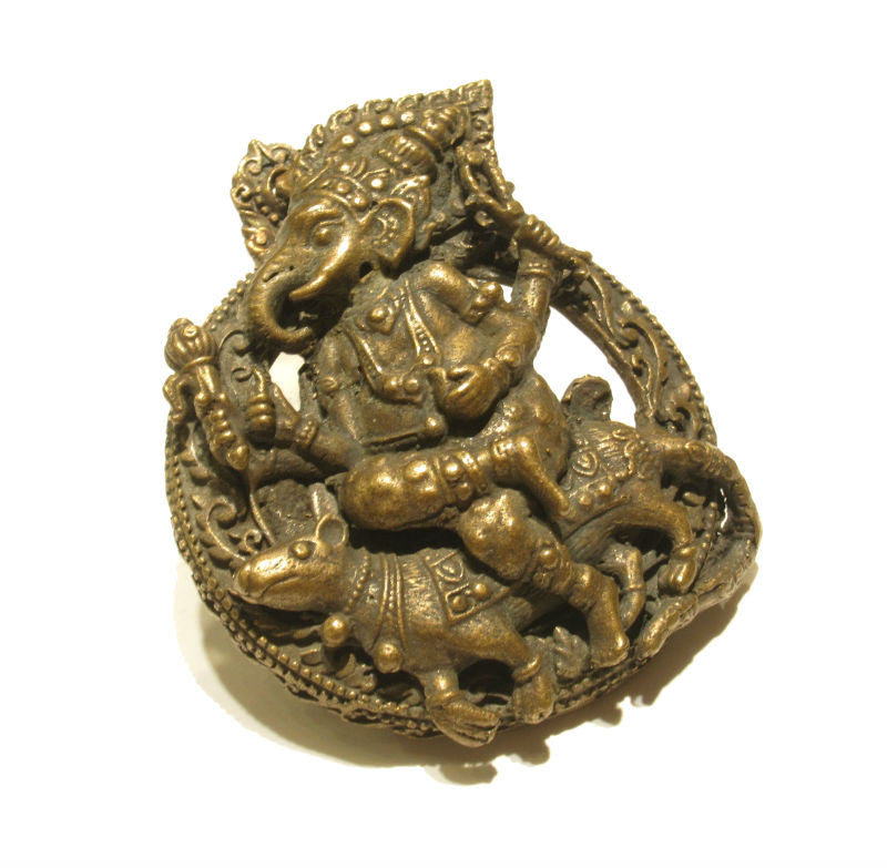 Ganesha Riding Krauncha Pendant
