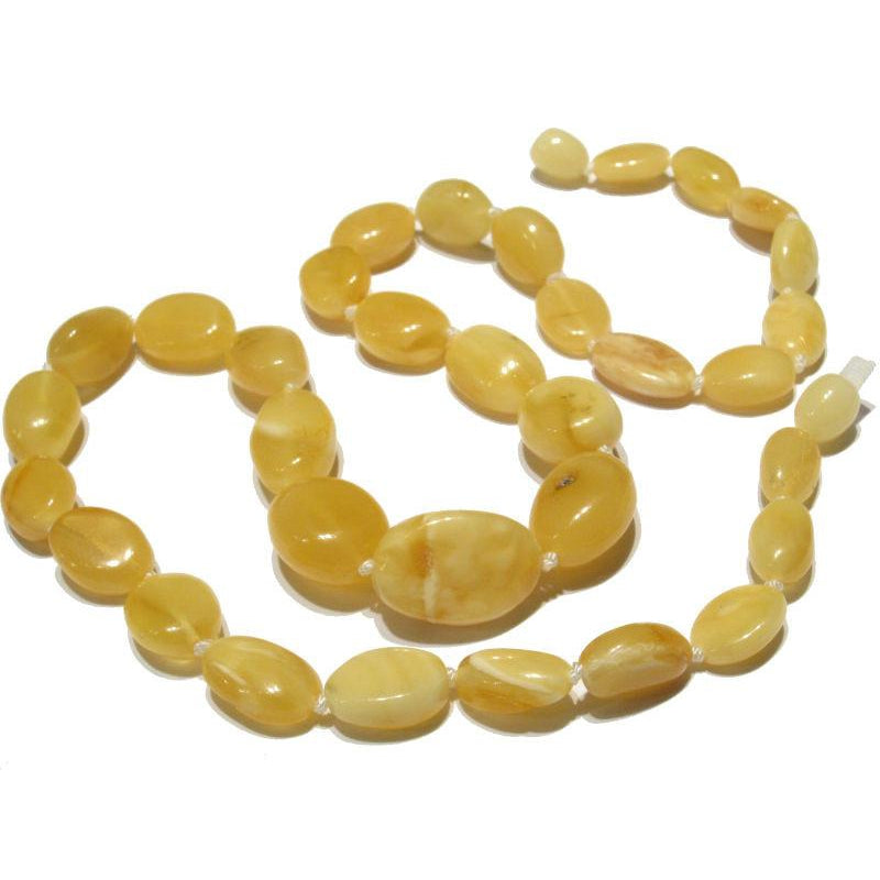 Amber (Light Yellow Butterscotch) Nugget Knotted Strand/Necklace