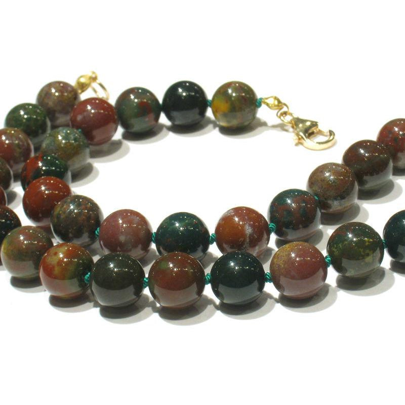 Bloodstone Necklace with Gold Filled or Sterling Silver Trigger Clasp