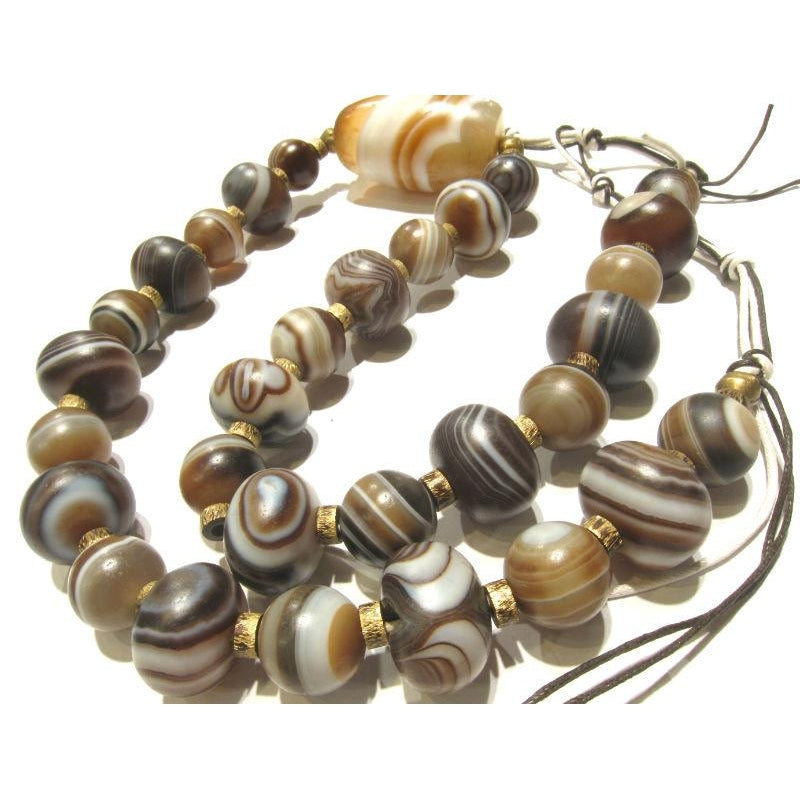 Banded Agate Heirloom Beads