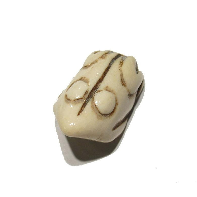 "Wealthy" Frog Hand Carved Cow Bone Pendant