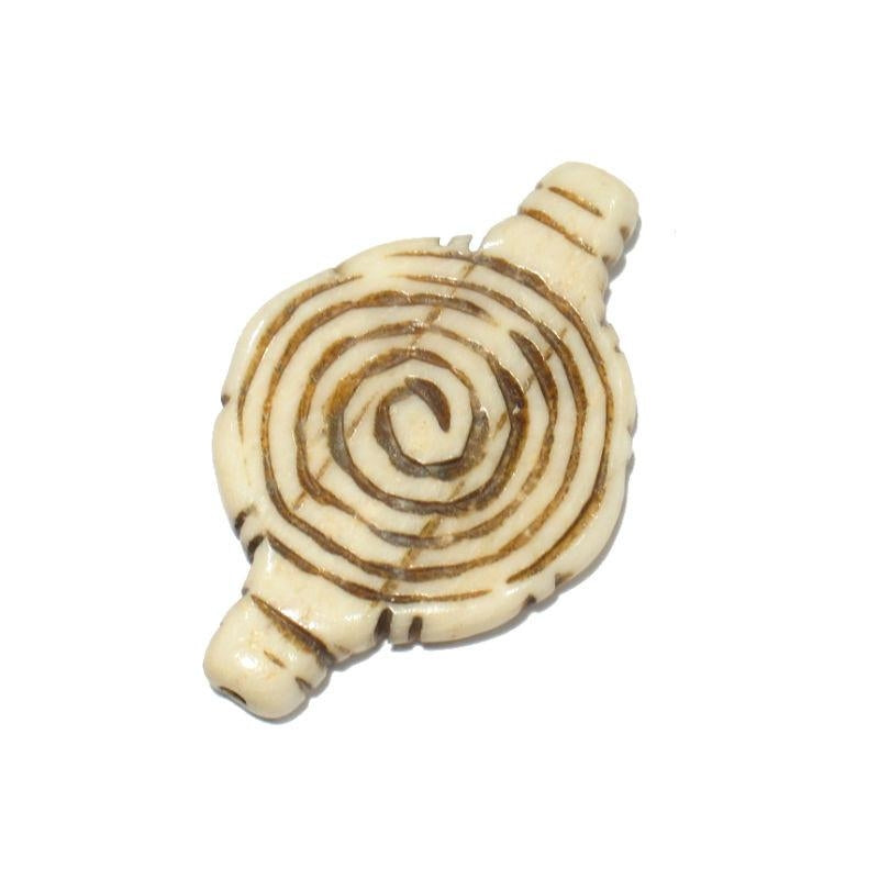 Asante Style Hand Carved Cow Bone Bead 1