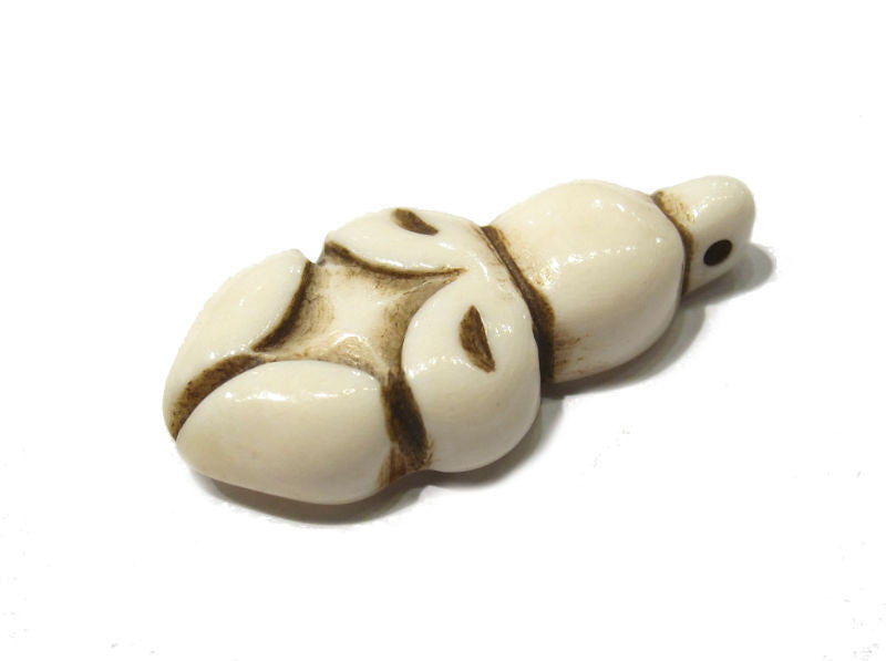 "Venus of Willendorf" Goddess Hand Carved Bone Pendant