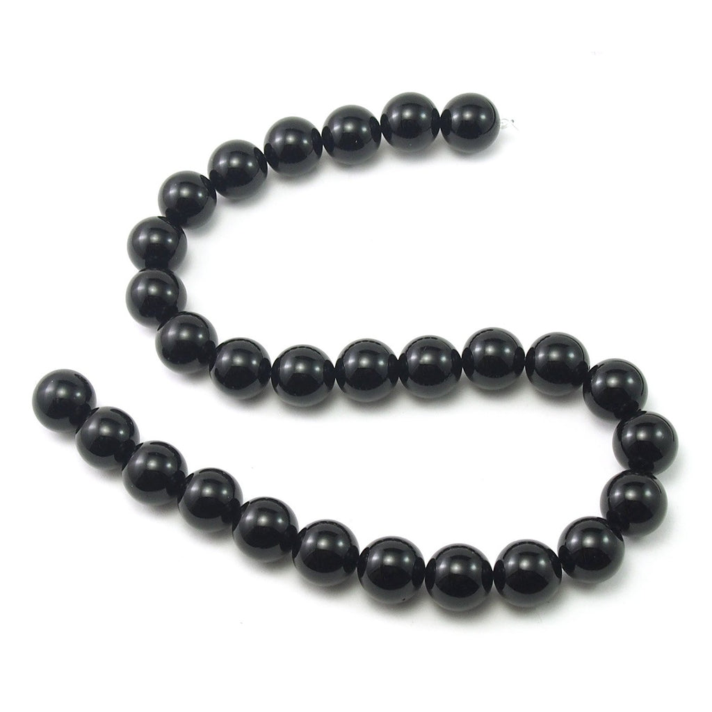 Onyx Black Smooth Rounds 14mm Strand