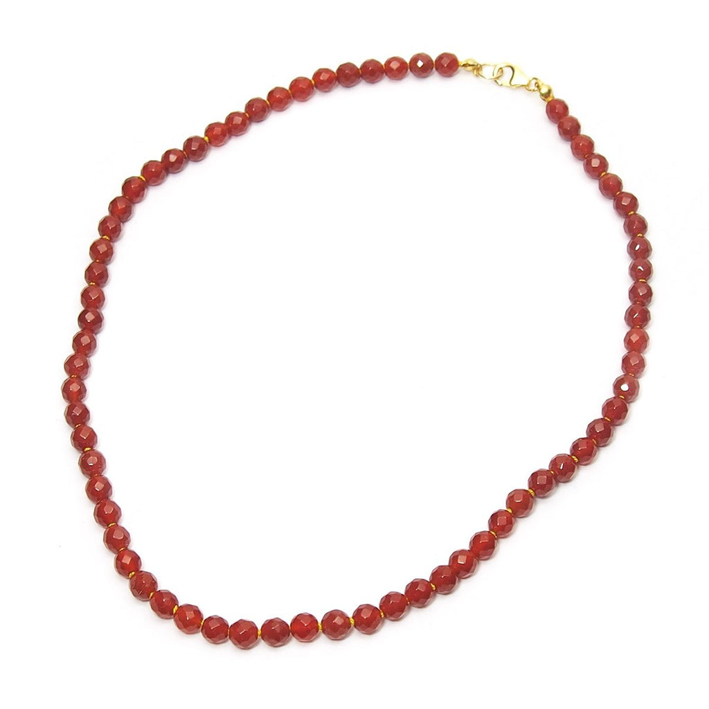 Carnelian Faceted Necklace with Gold Filled Trigger Clasp