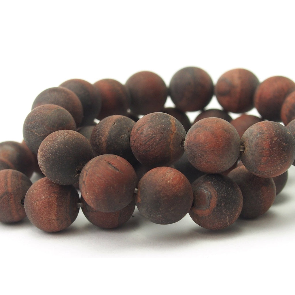 Red Tiger's Eye Matte Smooth Rounds 10mm