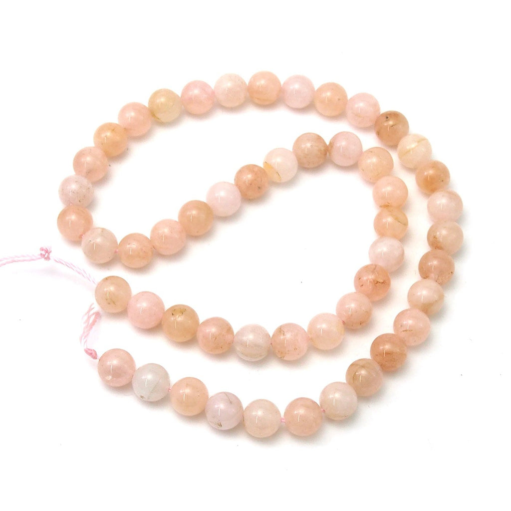 Morganite Smooth Rounds 8mm Strand