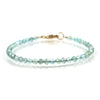 Swiss Blue Topaz 3.5mm Faceted Round Bracelet with Gold Filled Trigger Clasp