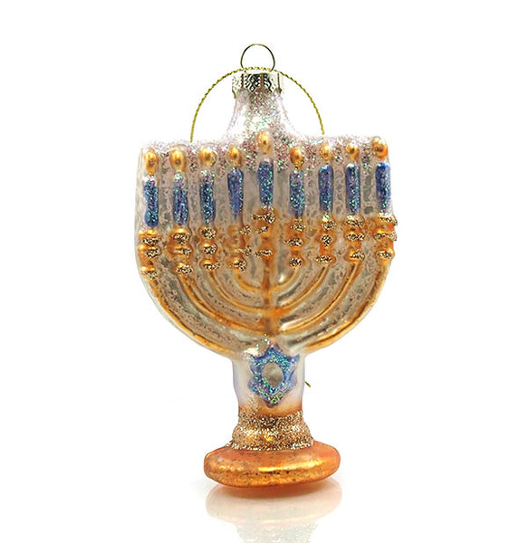 Menorah Glass Ornament