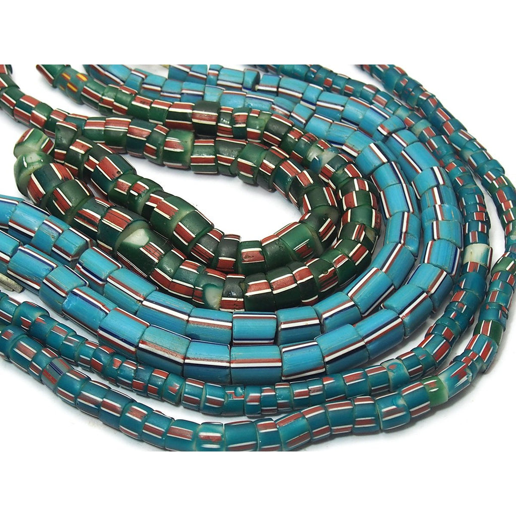 19th Century Venetian Drawn Glass Cane Tube Trade Beads from Nigeria