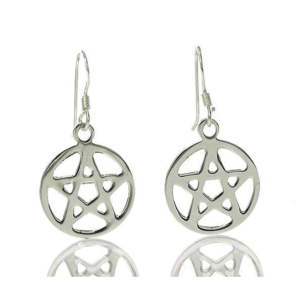 Sterling Silver Pentagram Earrings