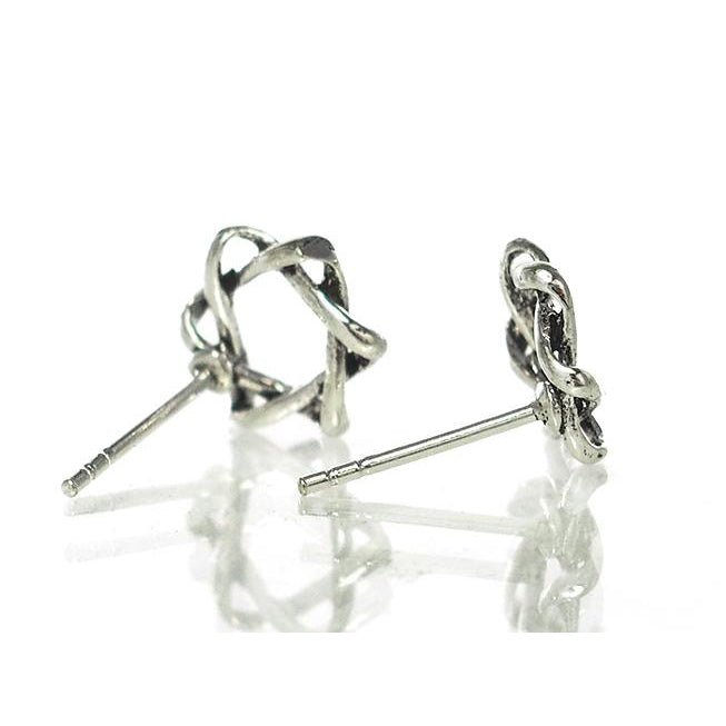Sterling Silver Star Knot Stud Earrings