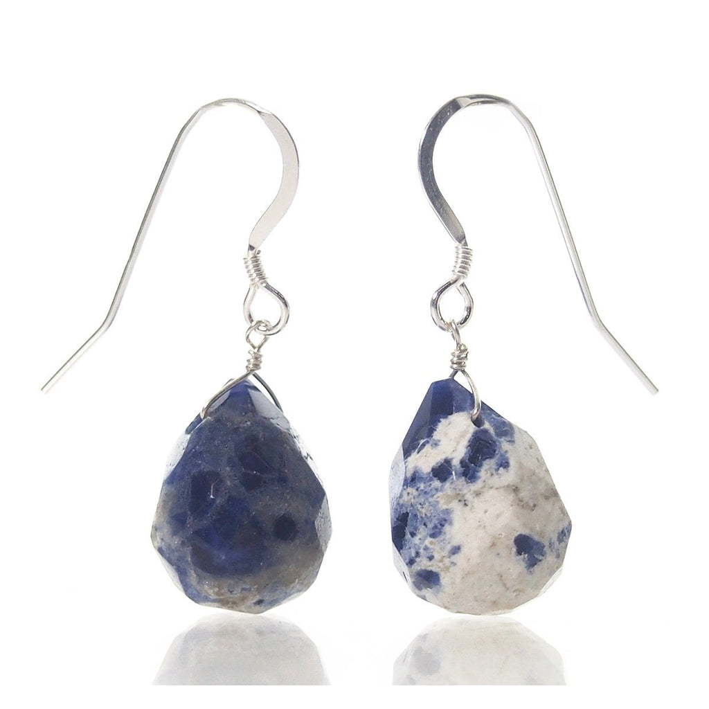 Sodalite Earrings with Sterling Silver French Earwires